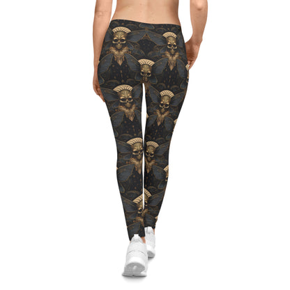 Art Deco Skull Moth Leggings