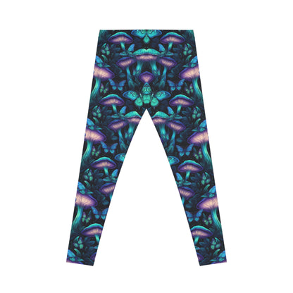 Bioluminescent Moths and Mushrooms - Leggings