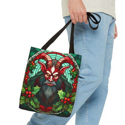 Stained Glass Krampus Tote Bag