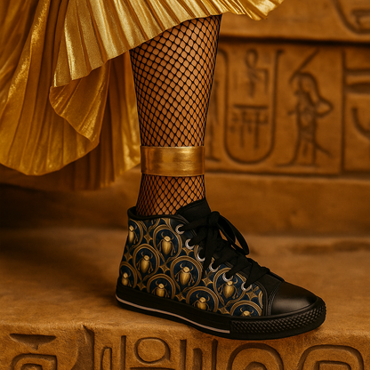 Art Deco Scarab Beetles - Women's Classic High Top Sneakers