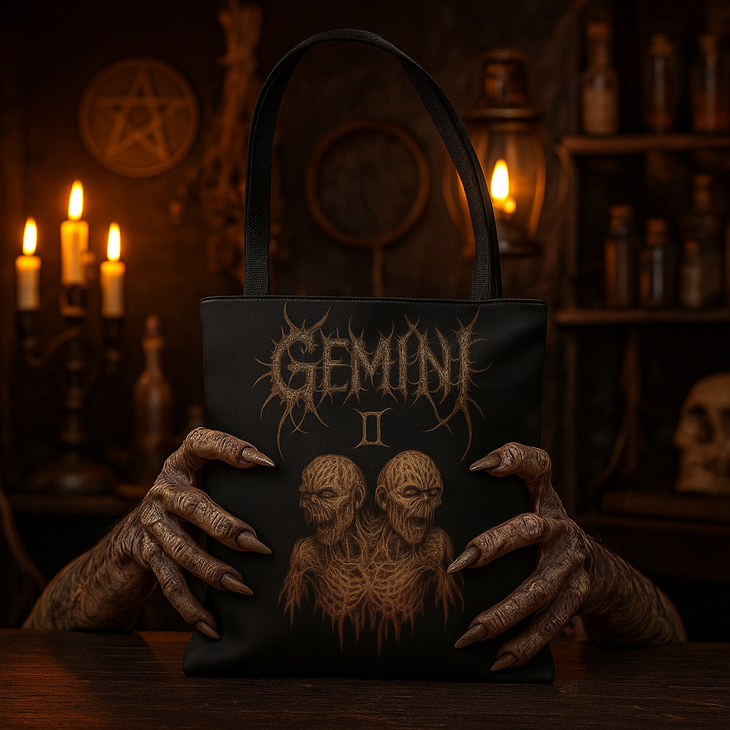 Gemini Zodiac Metal Tote Bag