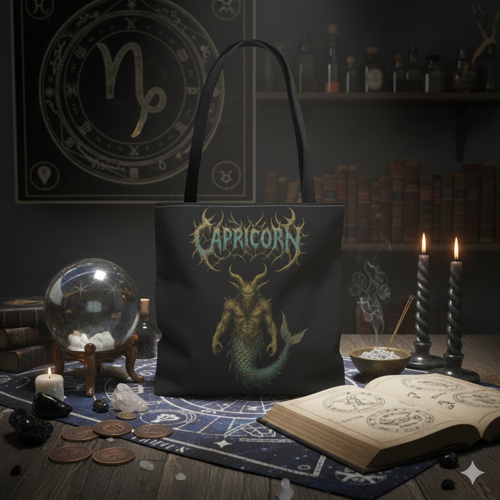 Capicorn Zodiac Metal Tote Bag