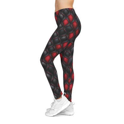Black and Red Scaly Leggings