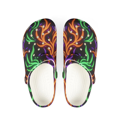 Neon Ghostly Flames - Halloween Colors - Clogs for Anyone