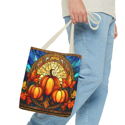 Stained Glass Style Pumpkins Tote Bag