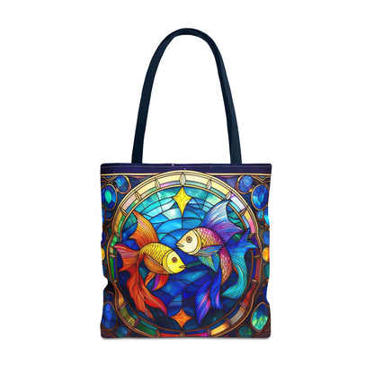 Pisces Fish Stained Glass Style Tote Bag (All Over Print)