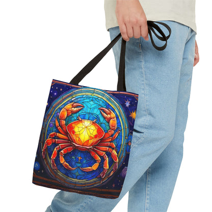 Cancer Crab Stained Glass Style Tote Bag (All Over Print)