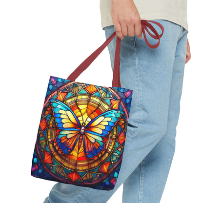 Stained Glass Butterfly Tote Bag