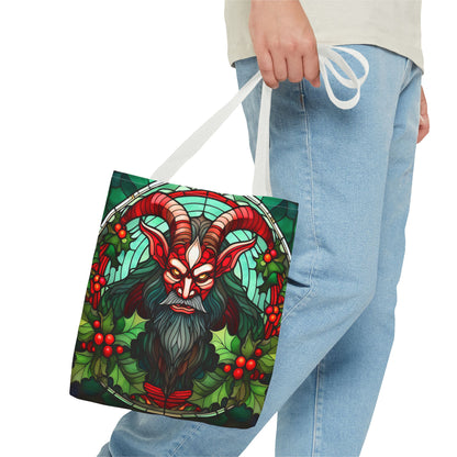 Stained Glass Krampus Tote Bag