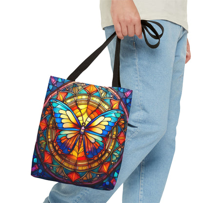 Stained Glass Butterfly Tote Bag