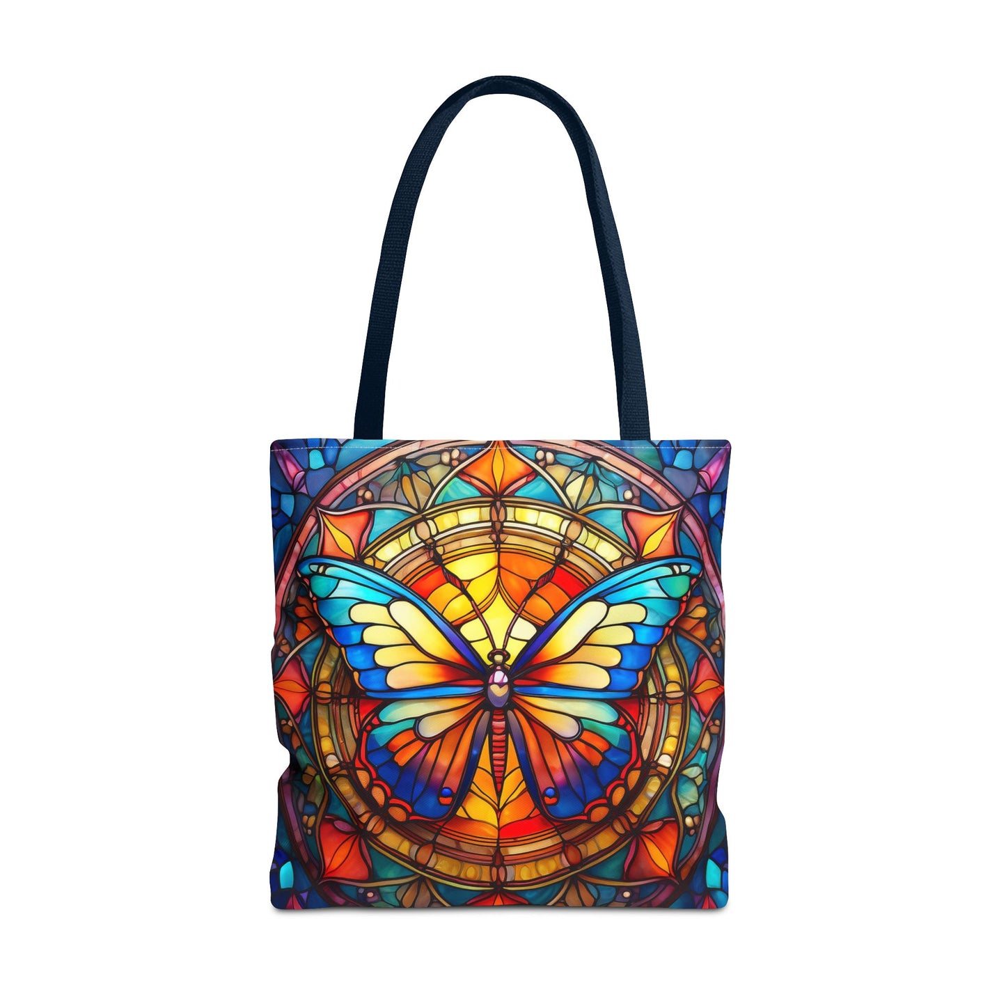 Stained Glass Rainbow Butterfly Tote