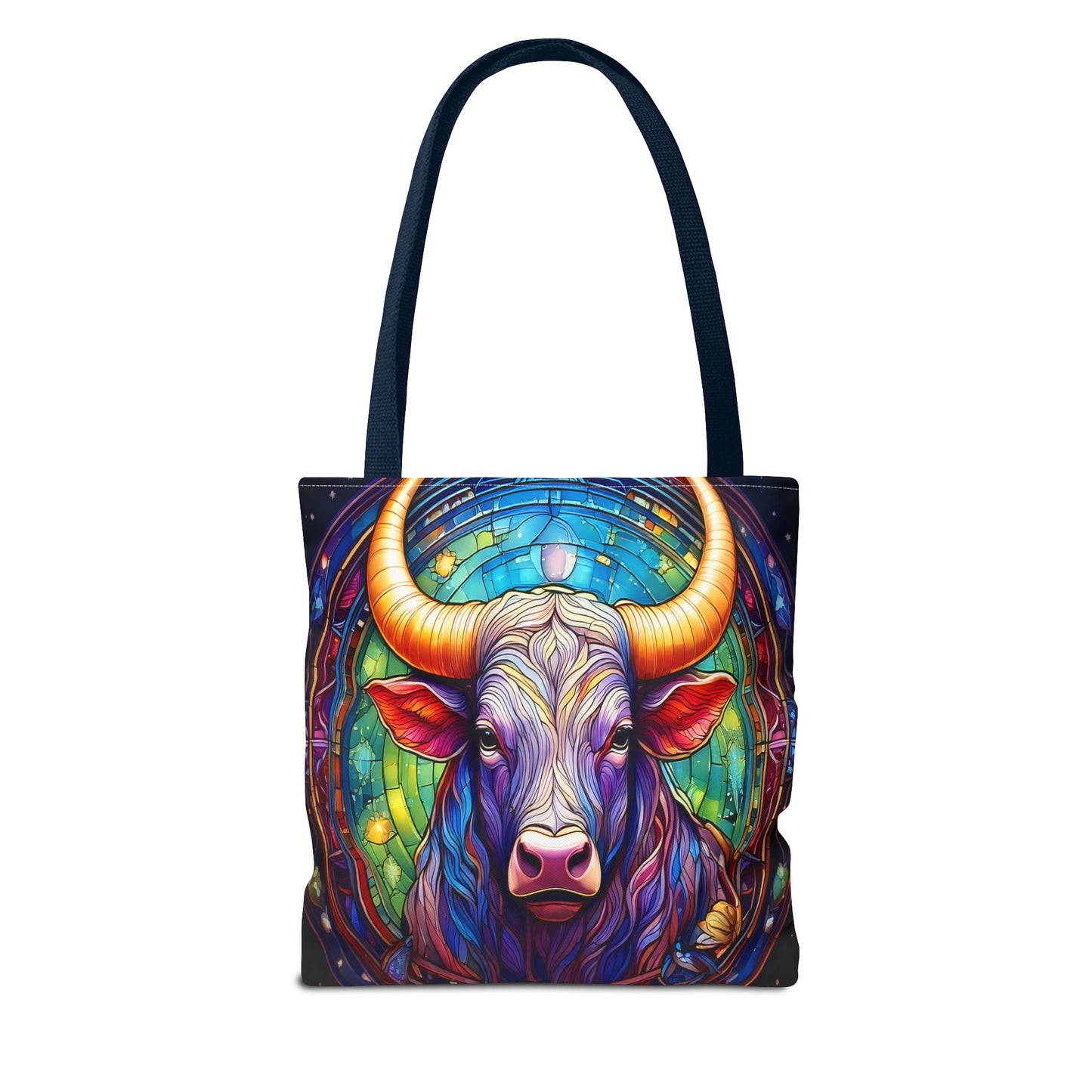 Taurus Bull Stained Glass Style Tote Bag