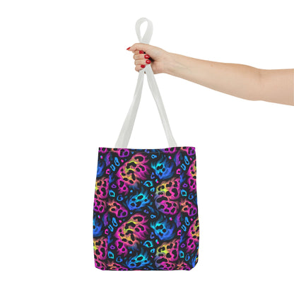 Neon Leopard Print Tote Bag