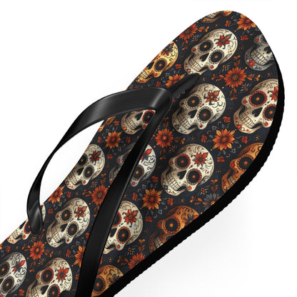 Sugar Skull Flip Flops