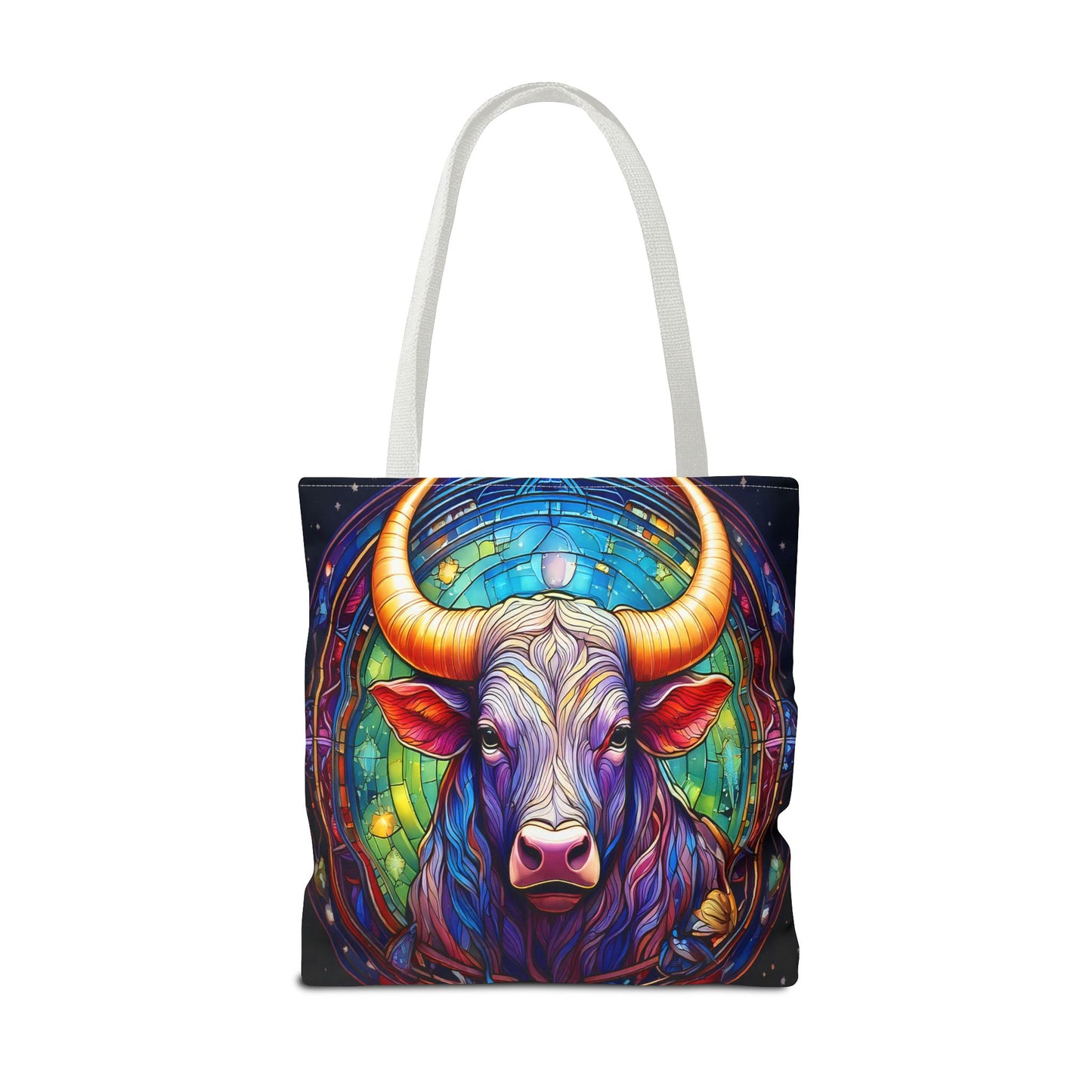 Taurus Bull Stained Glass Style Tote Bag