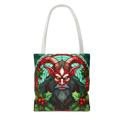 Stained Glass Krampus Tote Bag