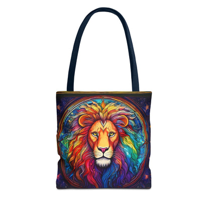 Leo Lion Stained Glass Style Tote Bag