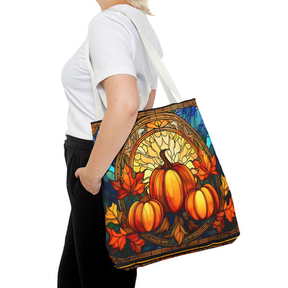 Stained Glass Style Pumpkins Tote Bag