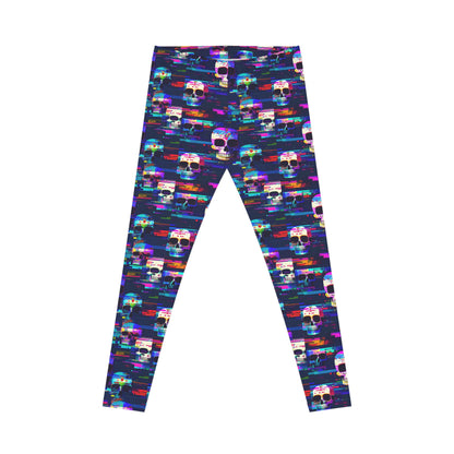Glitchy Skull Leggings