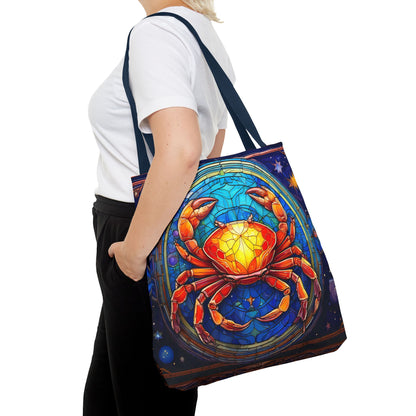 Cancer Crab Stained Glass Style Tote Bag (All Over Print)