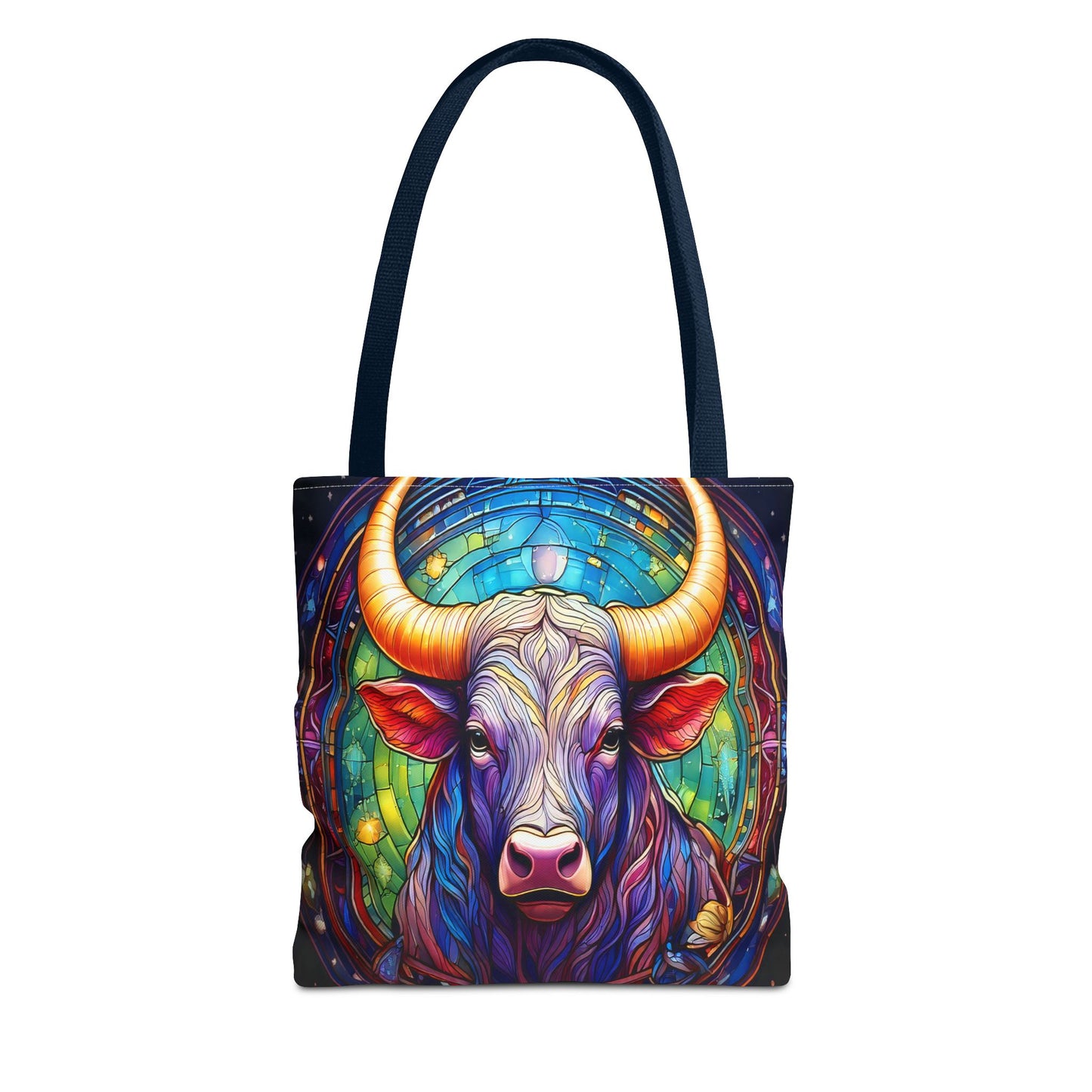 Taurus Bull Stained Glass Style Tote Bag