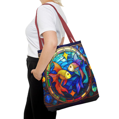 Pisces Fish Stained Glass Style Tote Bag (All Over Print)