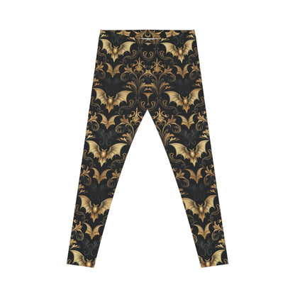 Art Deco Black and Gold Bat Leggings