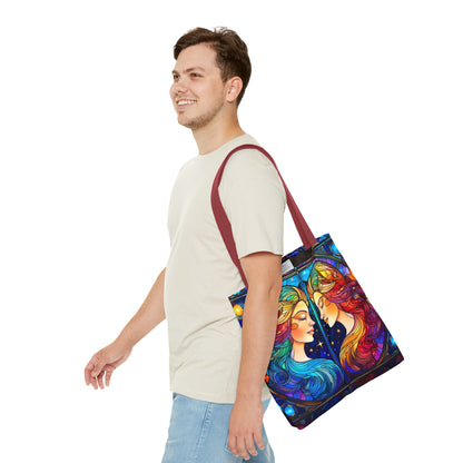 Gemini Twins Stained Glass Style Tote Bag (All Over Print)