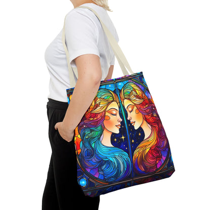 Gemini Twins Stained Glass Style Tote Bag (All Over Print)
