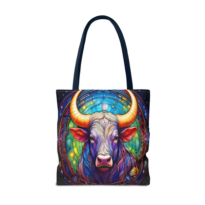 Taurus Bull Stained Glass Style Tote Bag