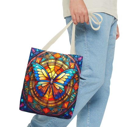 Stained Glass Butterfly Tote Bag
