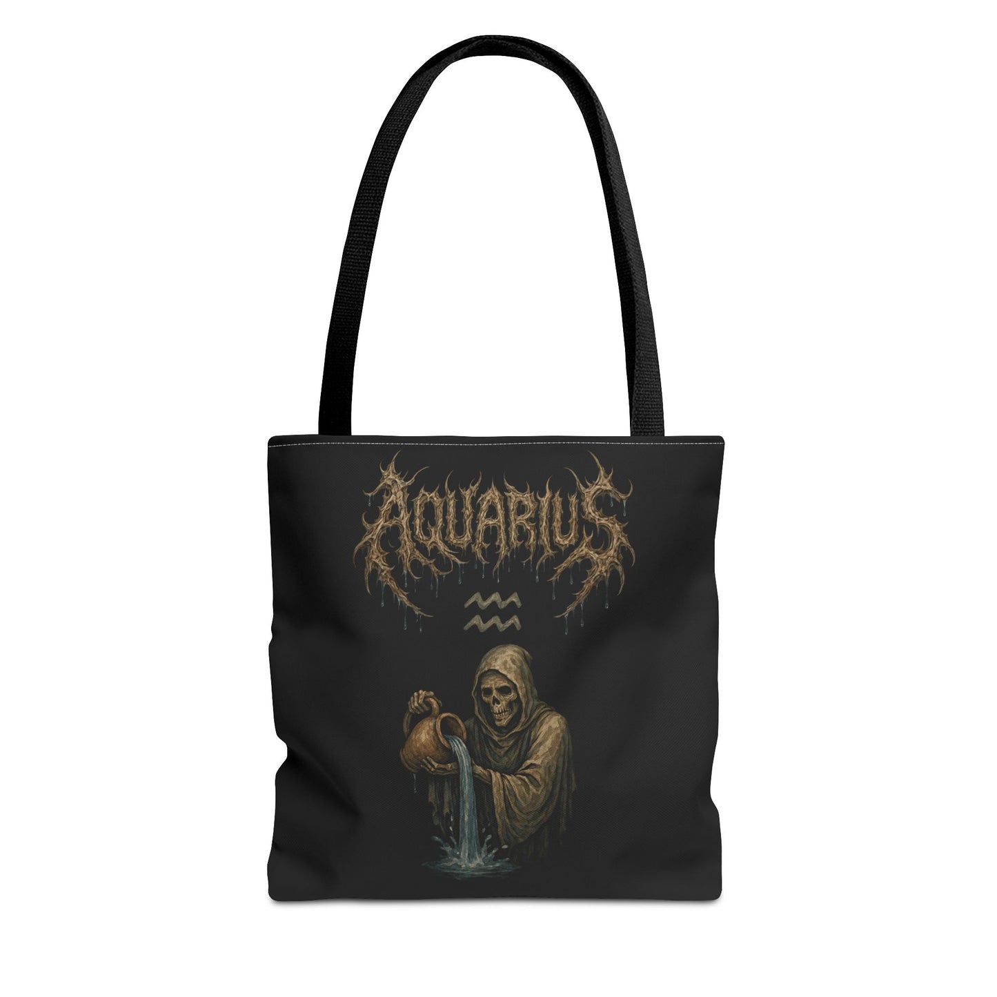 Aquarius Zodiac Metal Tote Bag