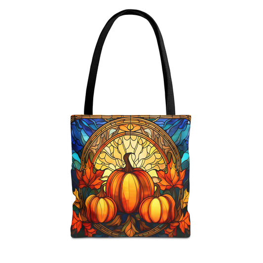 Stained Glass Style Pumpkins Tote Bag