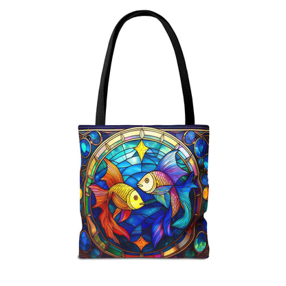 Pisces Fish Stained Glass Style Tote Bag (All Over Print)