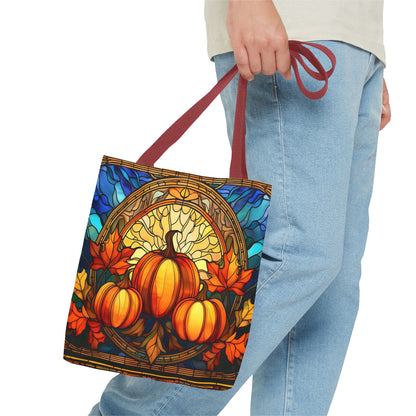 Stained Glass Style Pumpkins Tote Bag