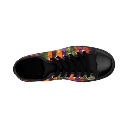 Halloween Watercolor Stripes - Women's Classic Low Top Sneakers
