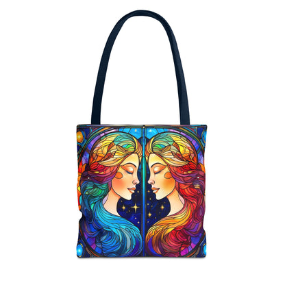 Gemini Twins Stained Glass Style Tote Bag (All Over Print)