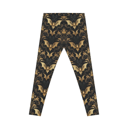 Art Deco Black and Gold Bat Leggings