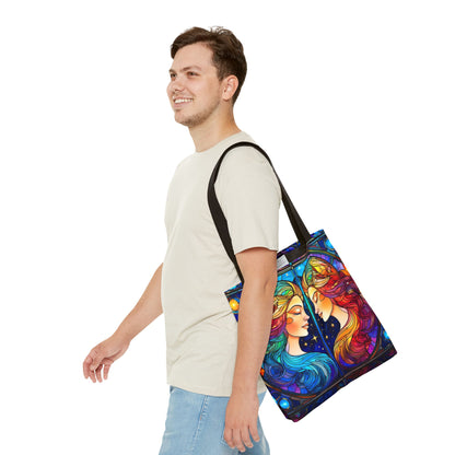Gemini Twins Stained Glass Style Tote Bag (All Over Print)