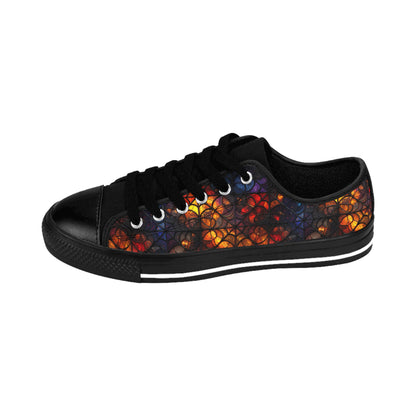 Stained Glass & Spiderwebs - Women's Classic Low Top Sneakers