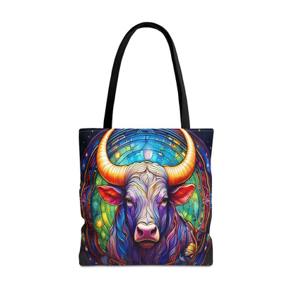 Taurus Bull Stained Glass Style Tote Bag