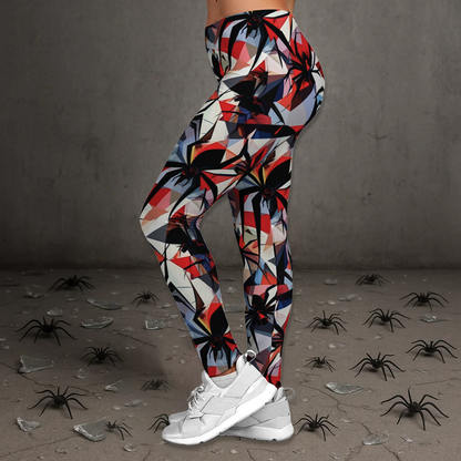 Black Widow Cubism Art Leggings