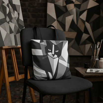 Cubist Cat Tote Bag